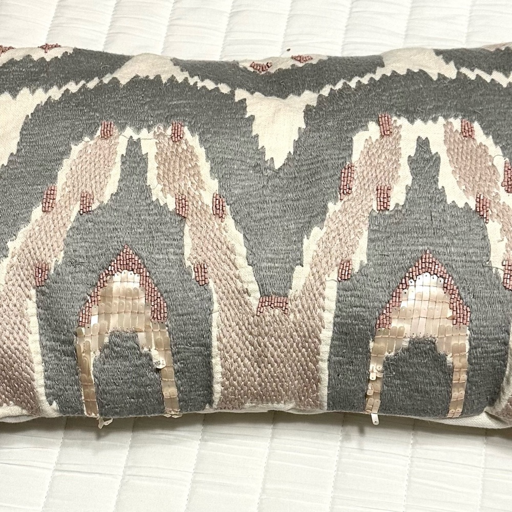 Very unique sequin & embroidered designer accent pillow